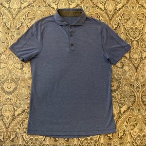 EUC Lululemon Evolution Polo Heather Blue Mens Sz Small